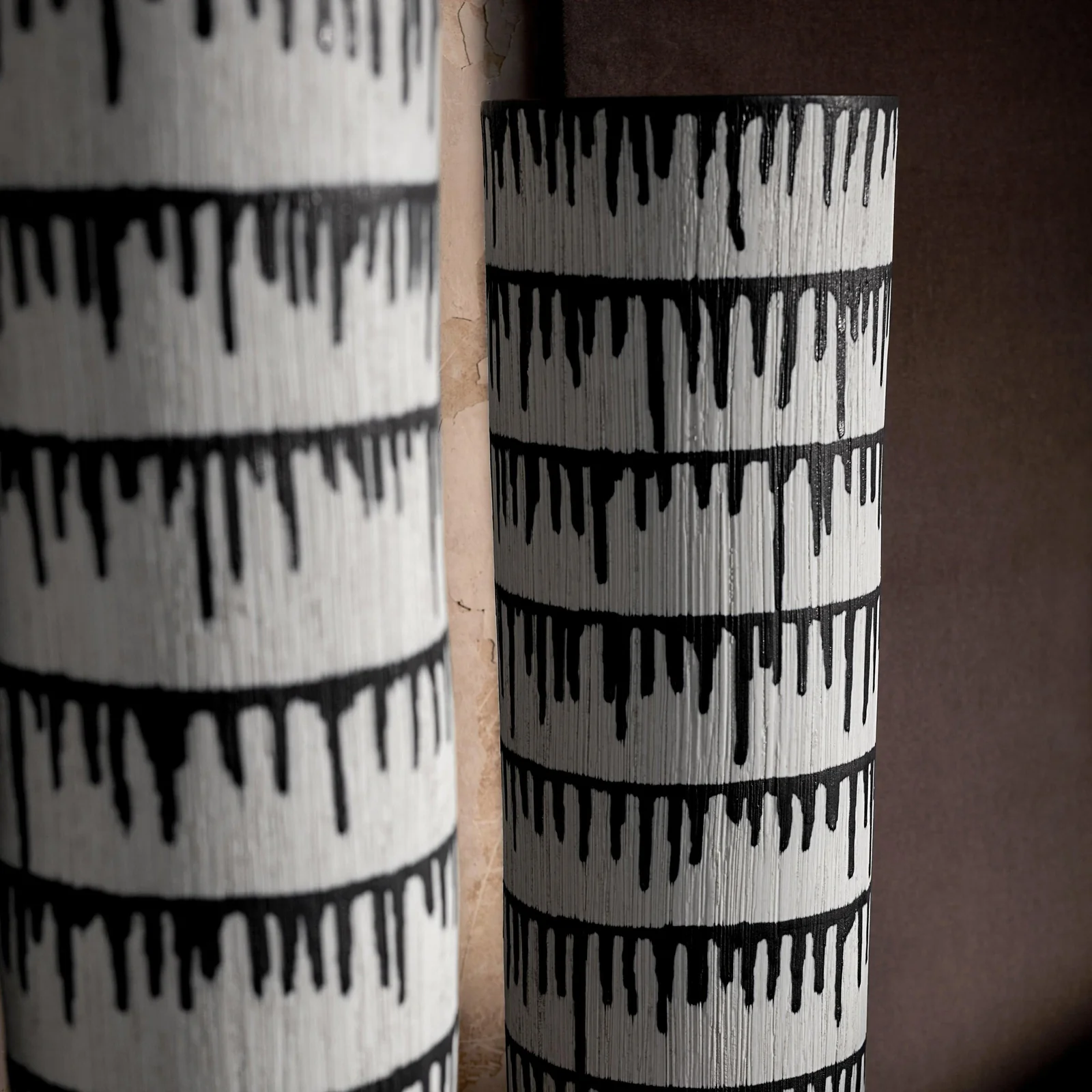 Tokasu Cylindrical Vase White & Indigo Large