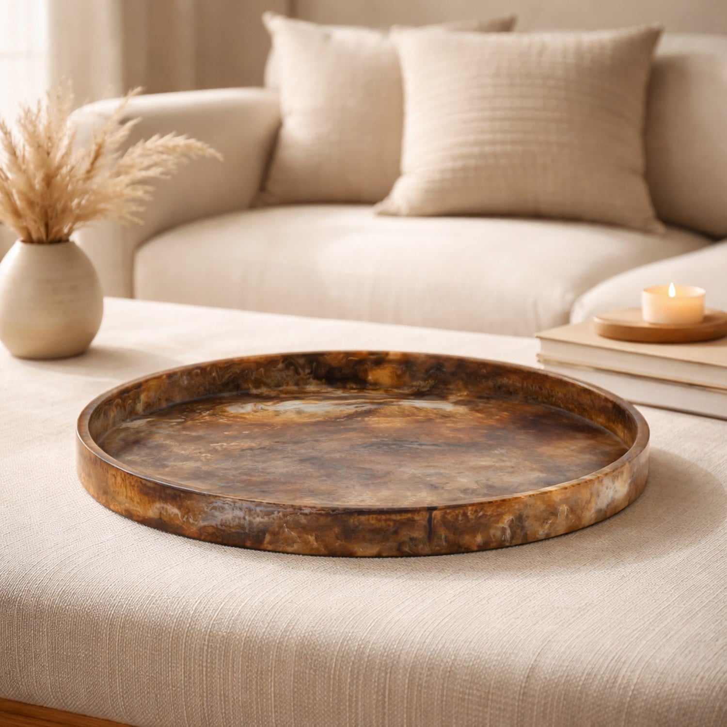 Tortoiseshell Oval Tray