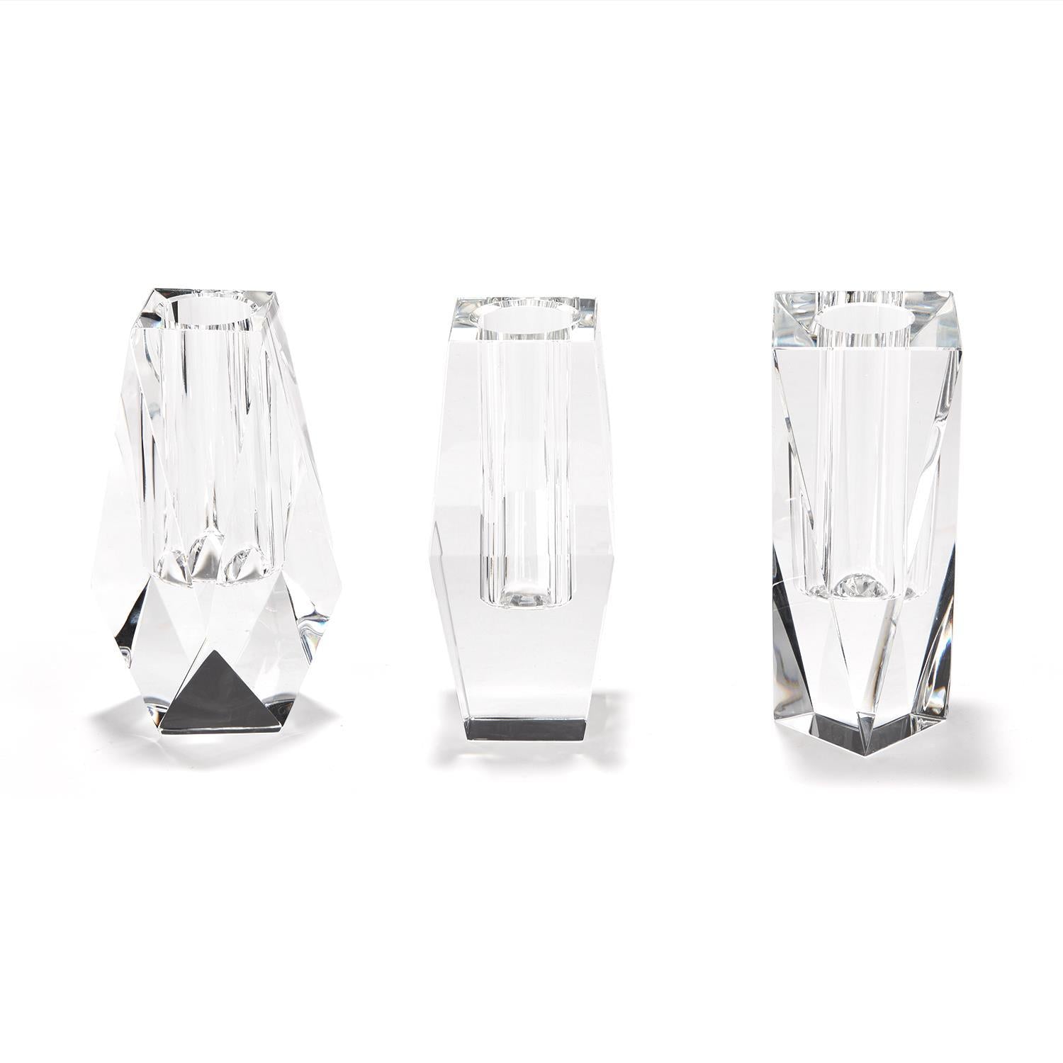 Faceted Crystal Glass Vase