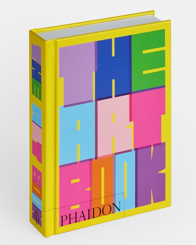 Colorful book with 'The Art Book' and 'Phaidon' on a white background
