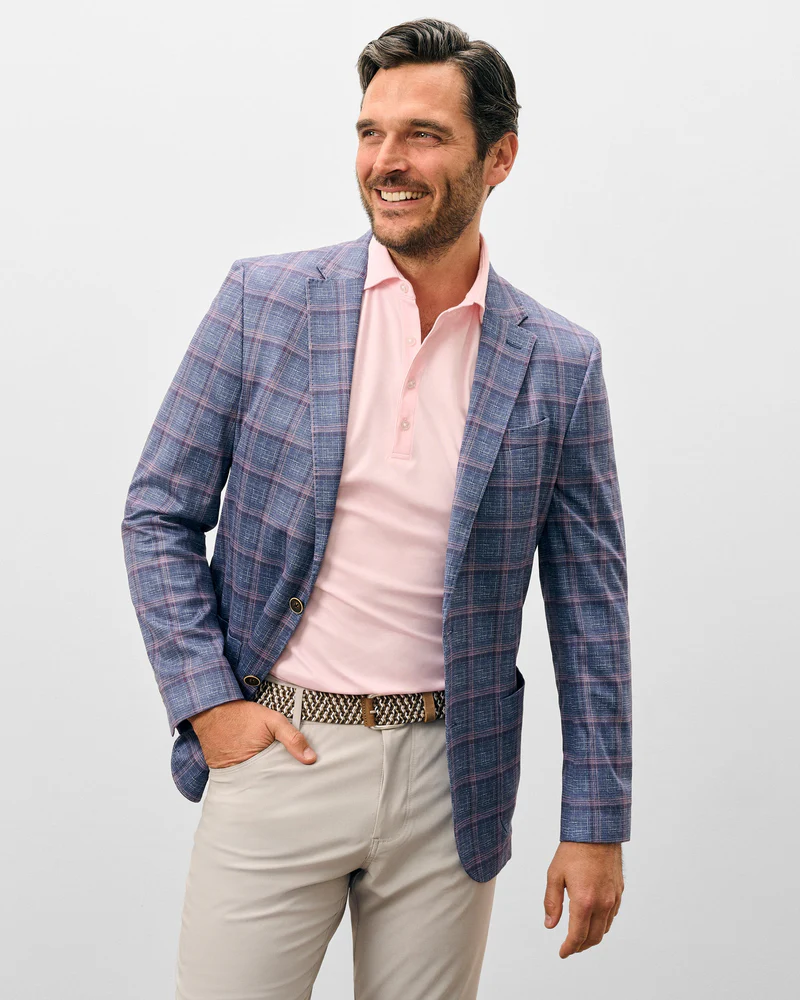 Polanco Printed Pane Printed Knit Stretch Sport Coat