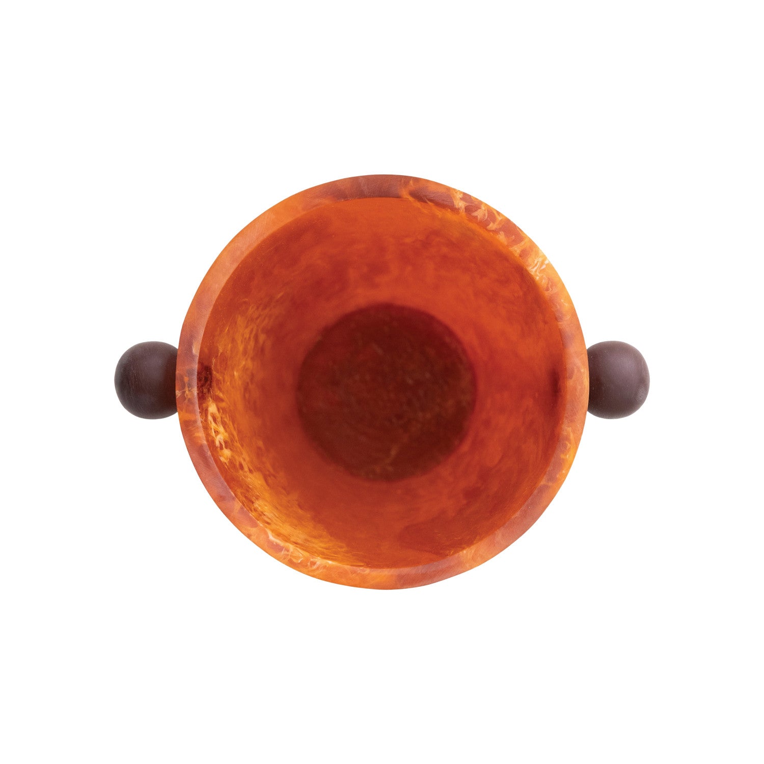 Marbled Resin Bottle Cooler with Ball Handles, Sienna Color & Brown (Each One Will Vary)