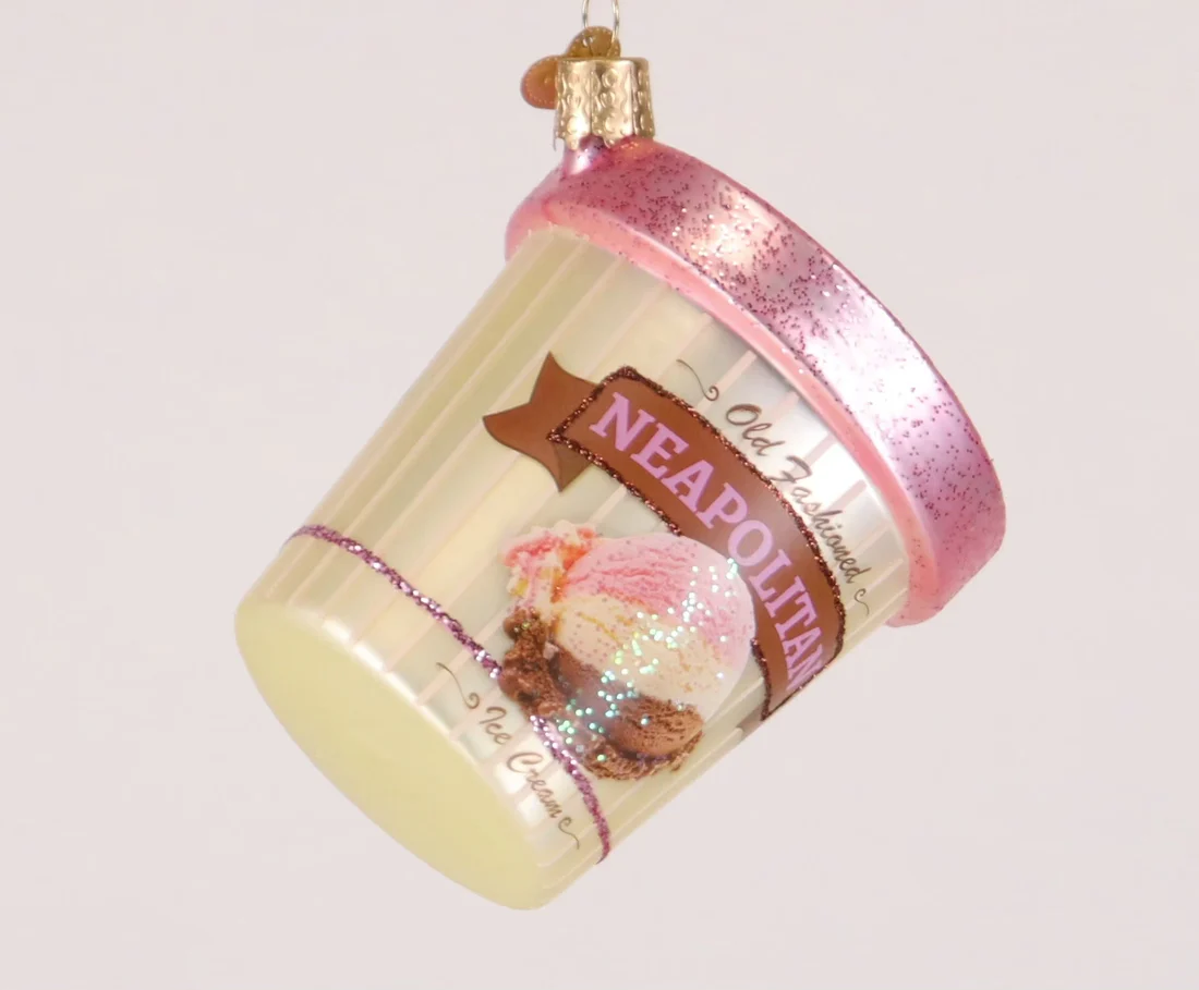 Neapolitan Ice Cream Pint Ornament