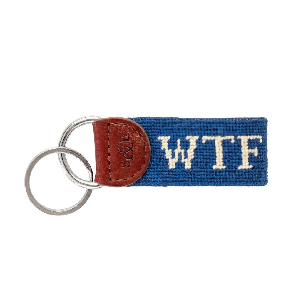 WTF Needlepoint Key Fob