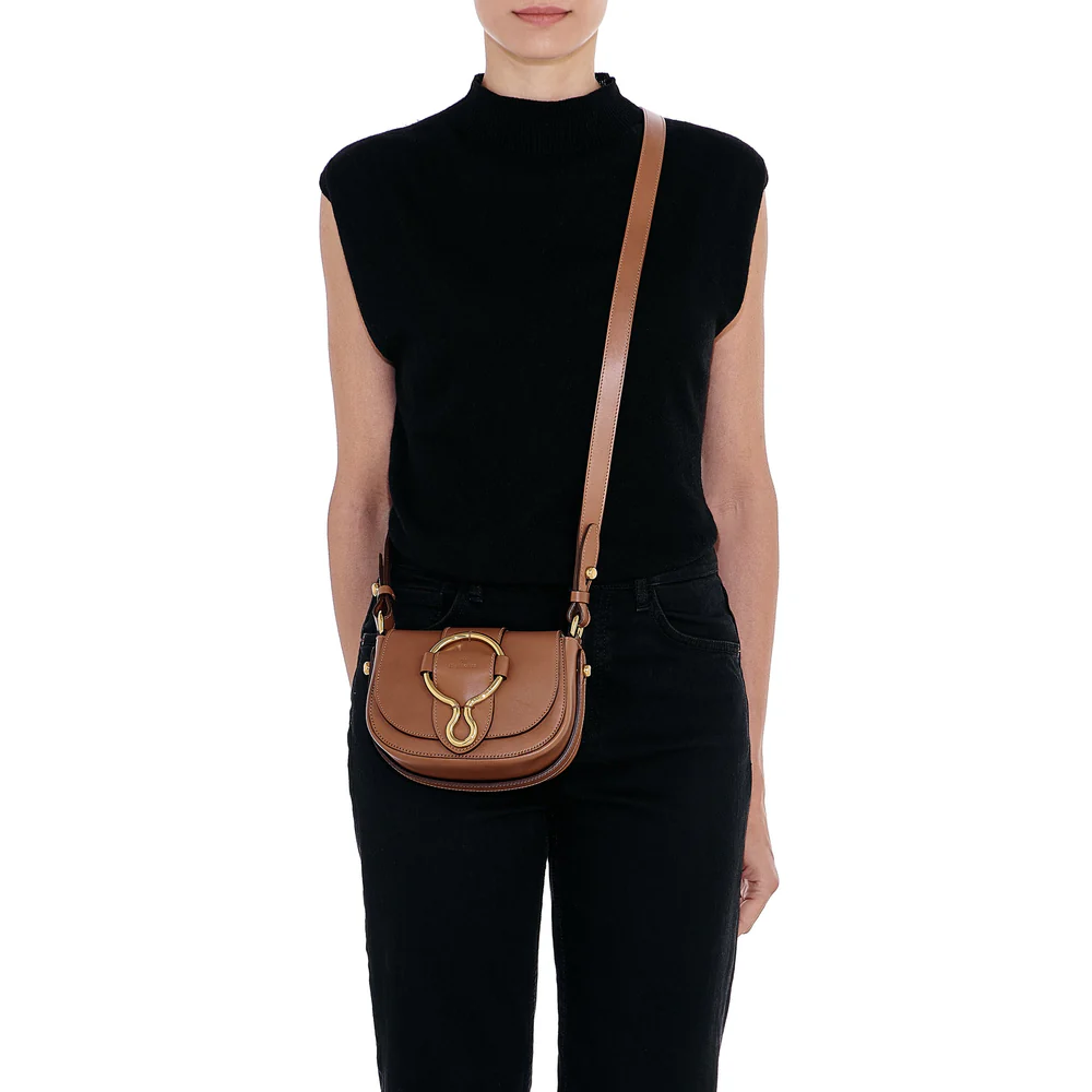 Small CONSUELO SADDLE Bag - Chocolate