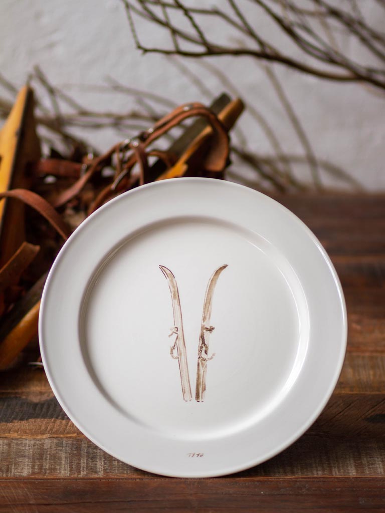 Ski Poles Dinner Plate