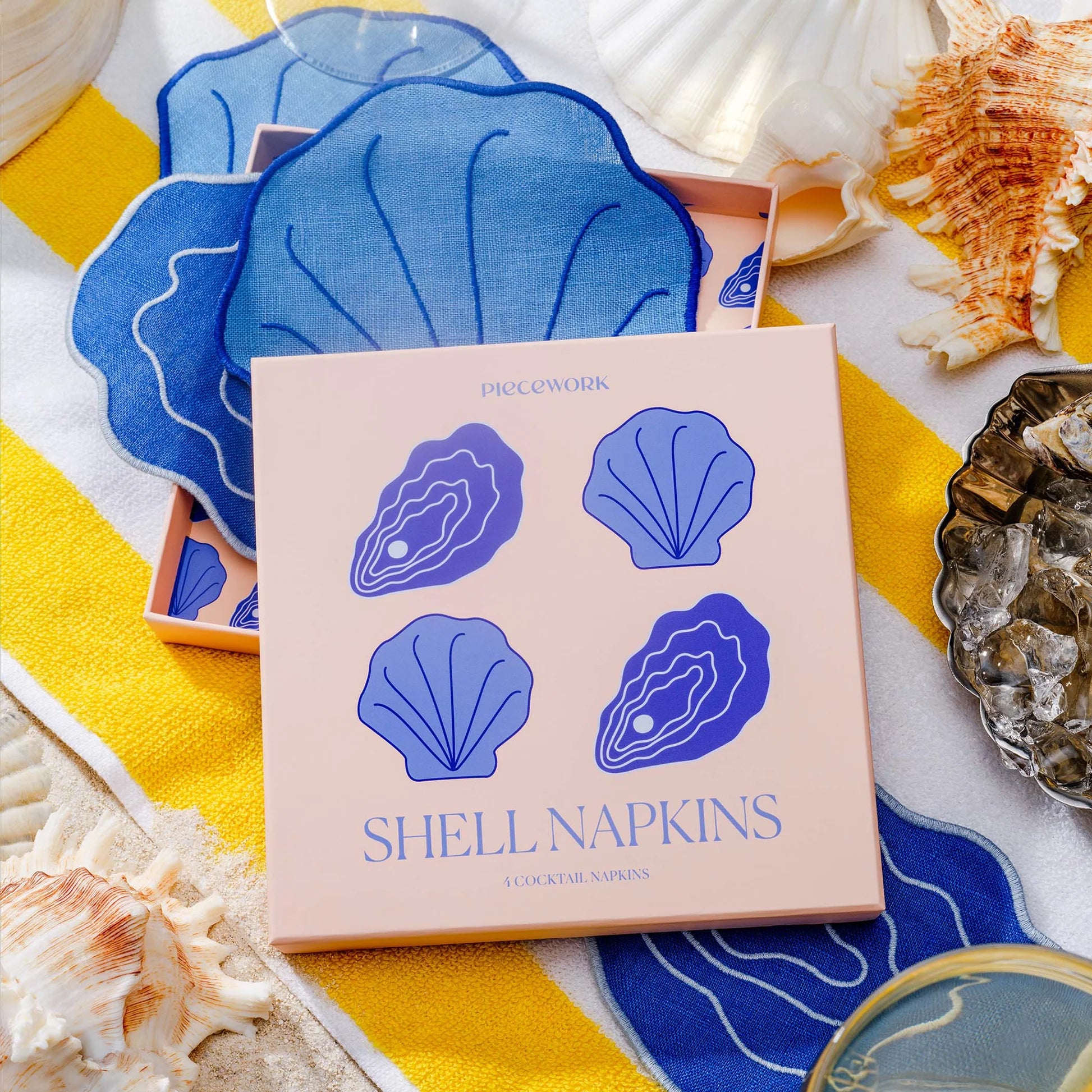 Shell Cocktail Napkins (Set of Four)