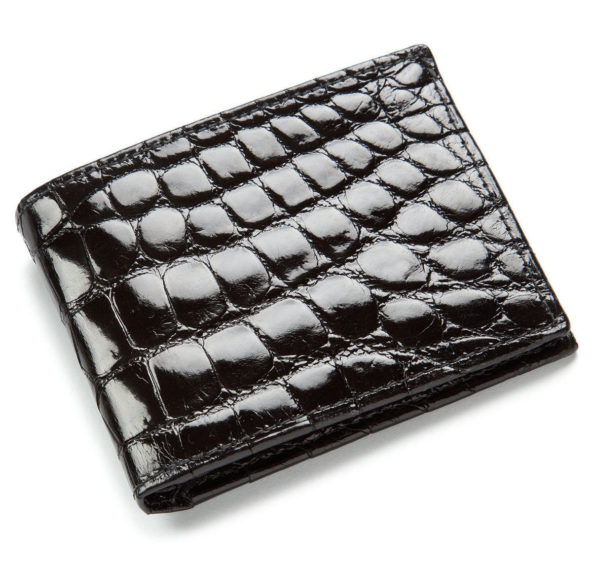 Alligator Bifold in Glossed Black