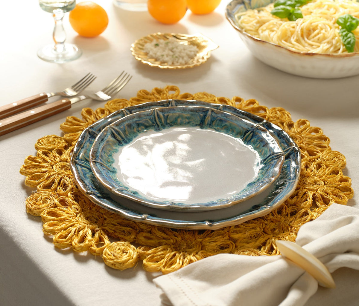 Tansy Ivory Swirled Napkin Rings, Set of 4