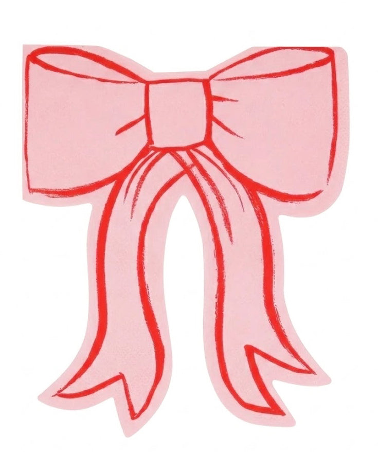Illustration of a pink bow on a white background