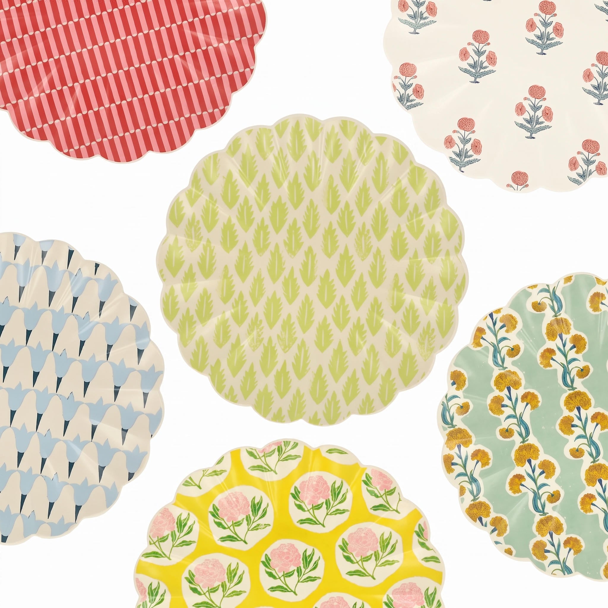 Meri Meri x Molly Mahon Patterned Reusable Large Plates