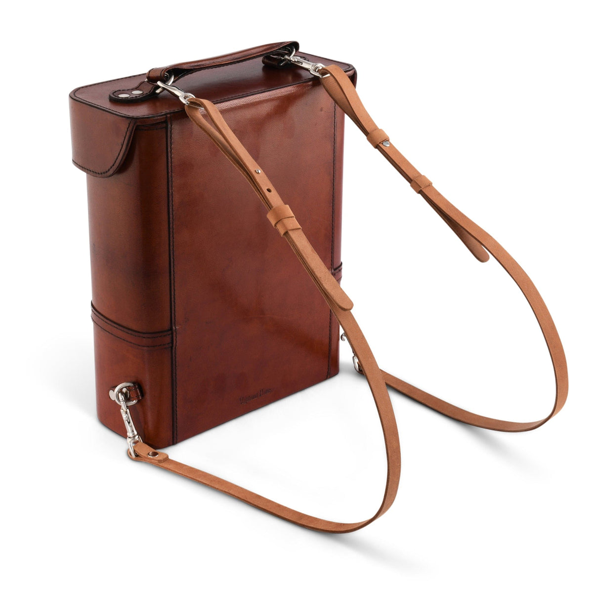 Premium Genuine Leather Double Wine Bottle Carrier