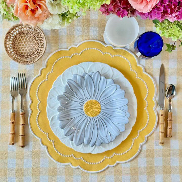 Velora Yellow Round Placemat