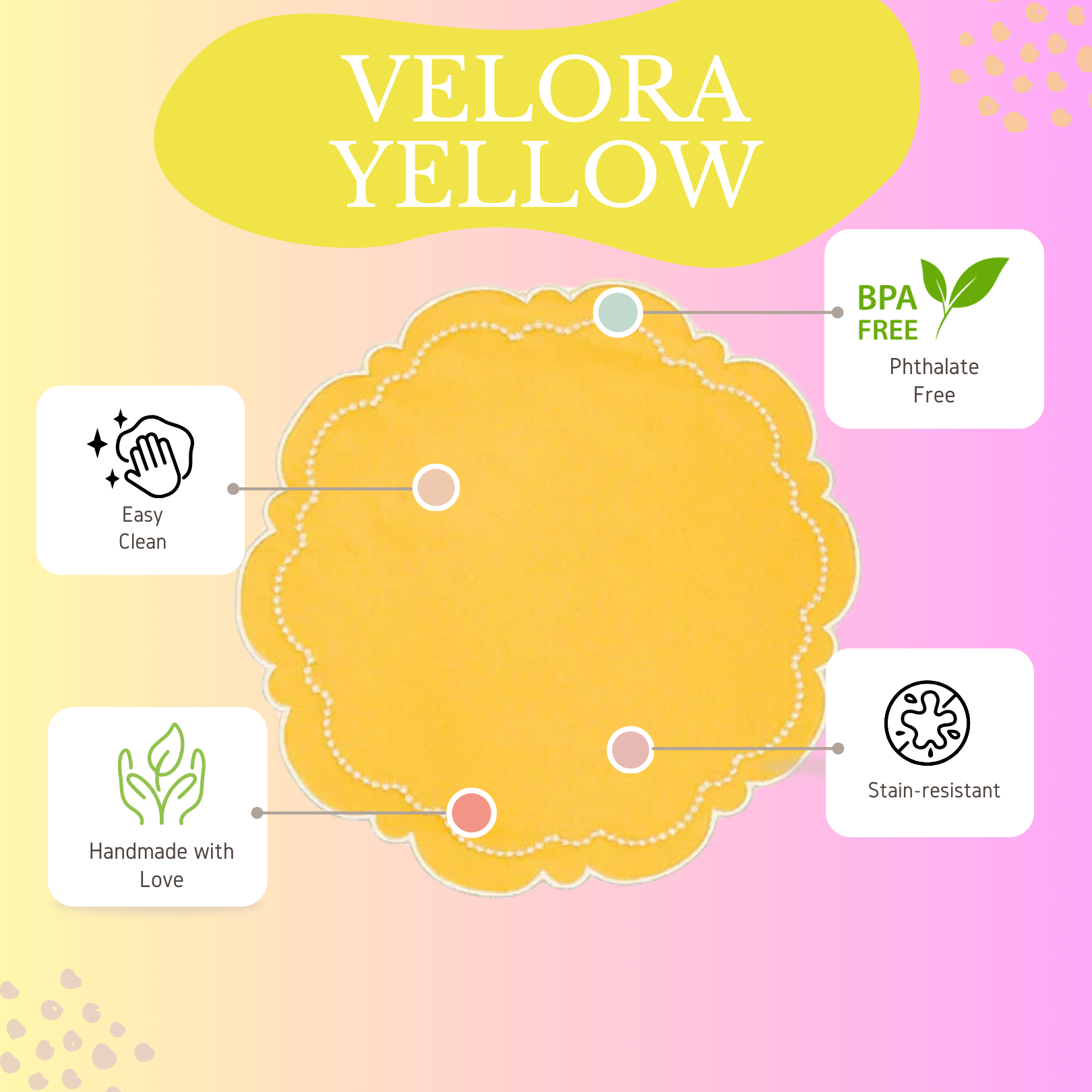 Velora Yellow Round Placemat