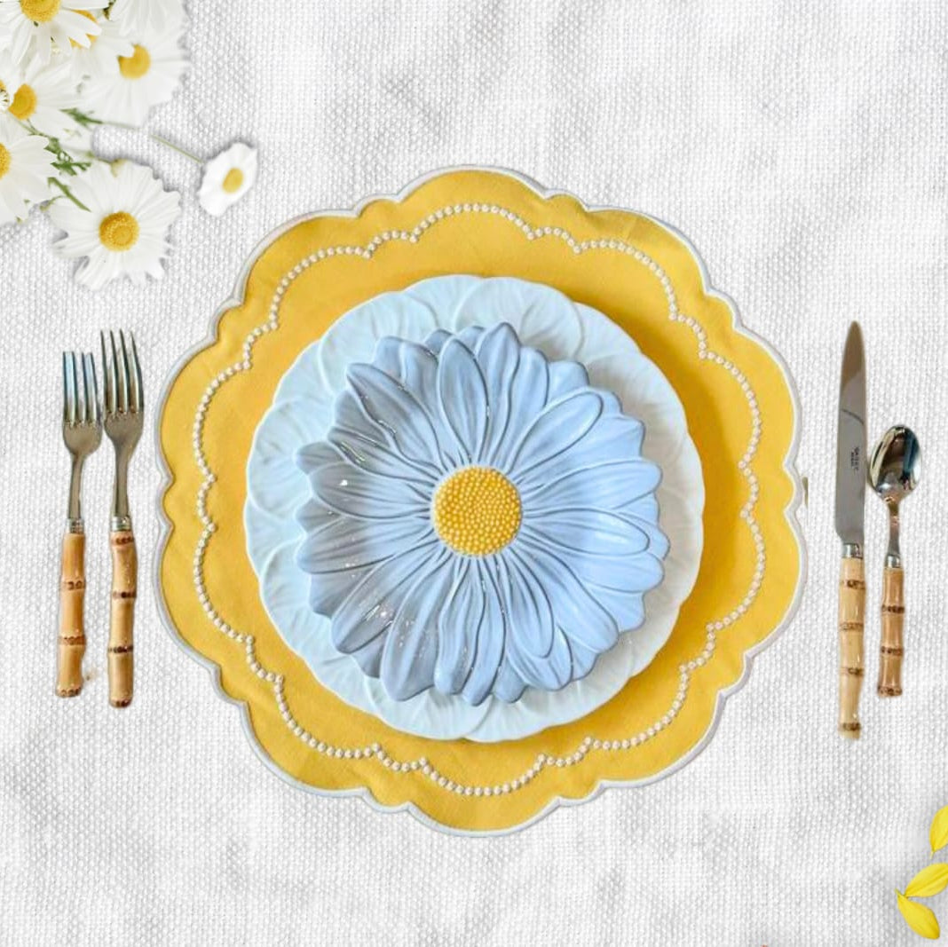 Velora Yellow Round Placemat