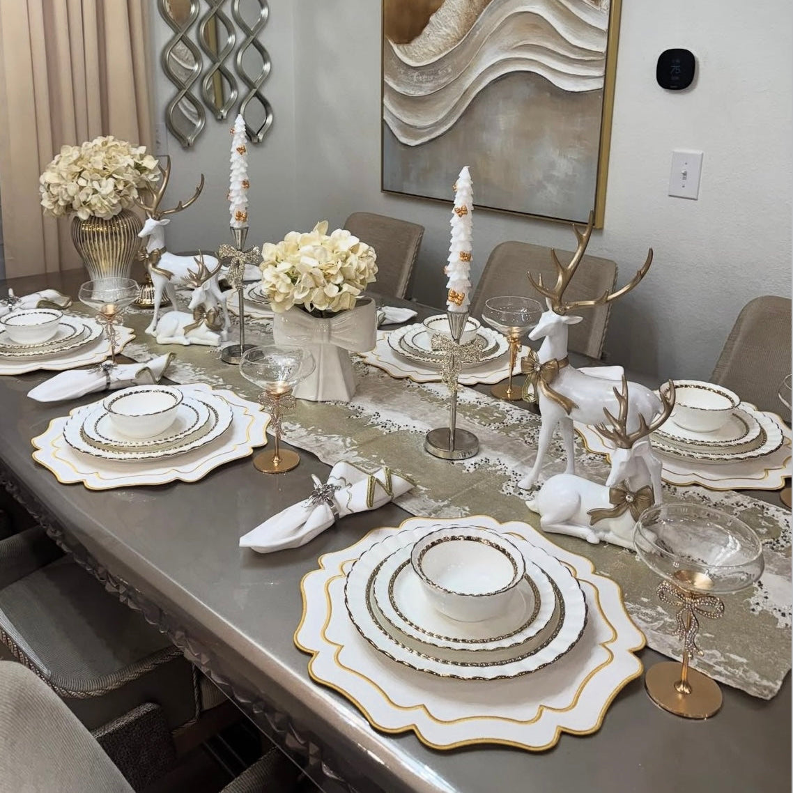 Vitsa Ivory Wavy Faux Leather Placemat